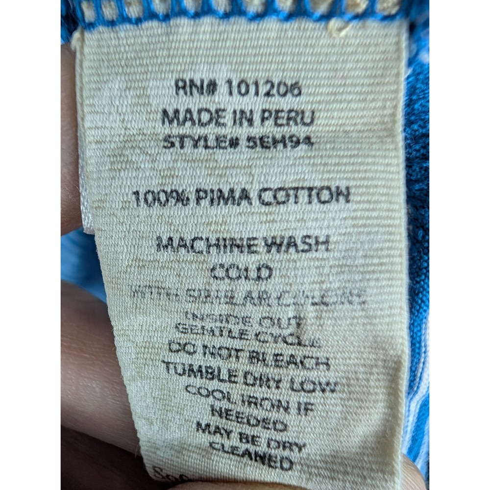 Soft Surroundings 2X 100% Pima Cotton Striped‎ Knit Tunic Ruffled Hem 215 - Picture 5 of 7